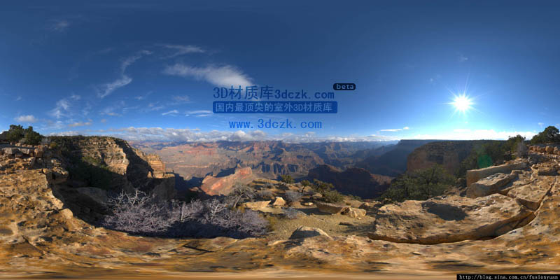 山地背景HDRI日景天空环境贴图