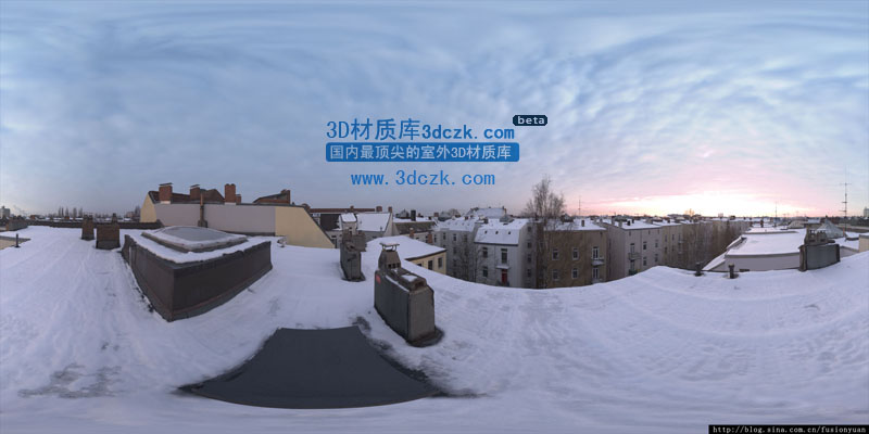 雪地小镇HDRI环境贴图下载