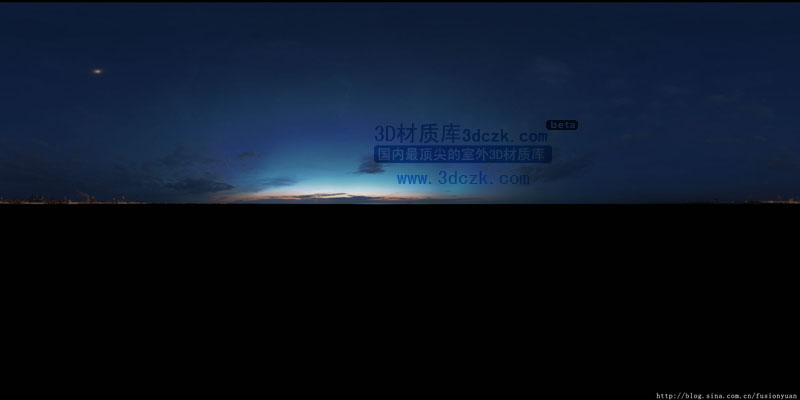 一张黄昏半夜景效果HDRI环境贴图