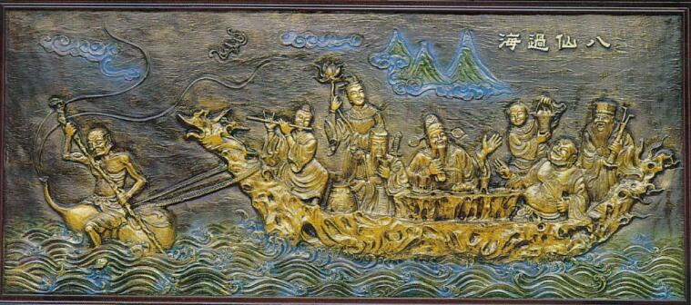 八仙过海中式铜雕贴图