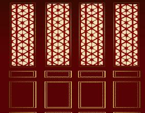 红色的古建木门材质贴图