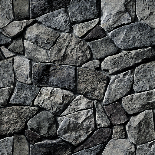 深灰色块石驳岸贴图，不规则块石材质贴图